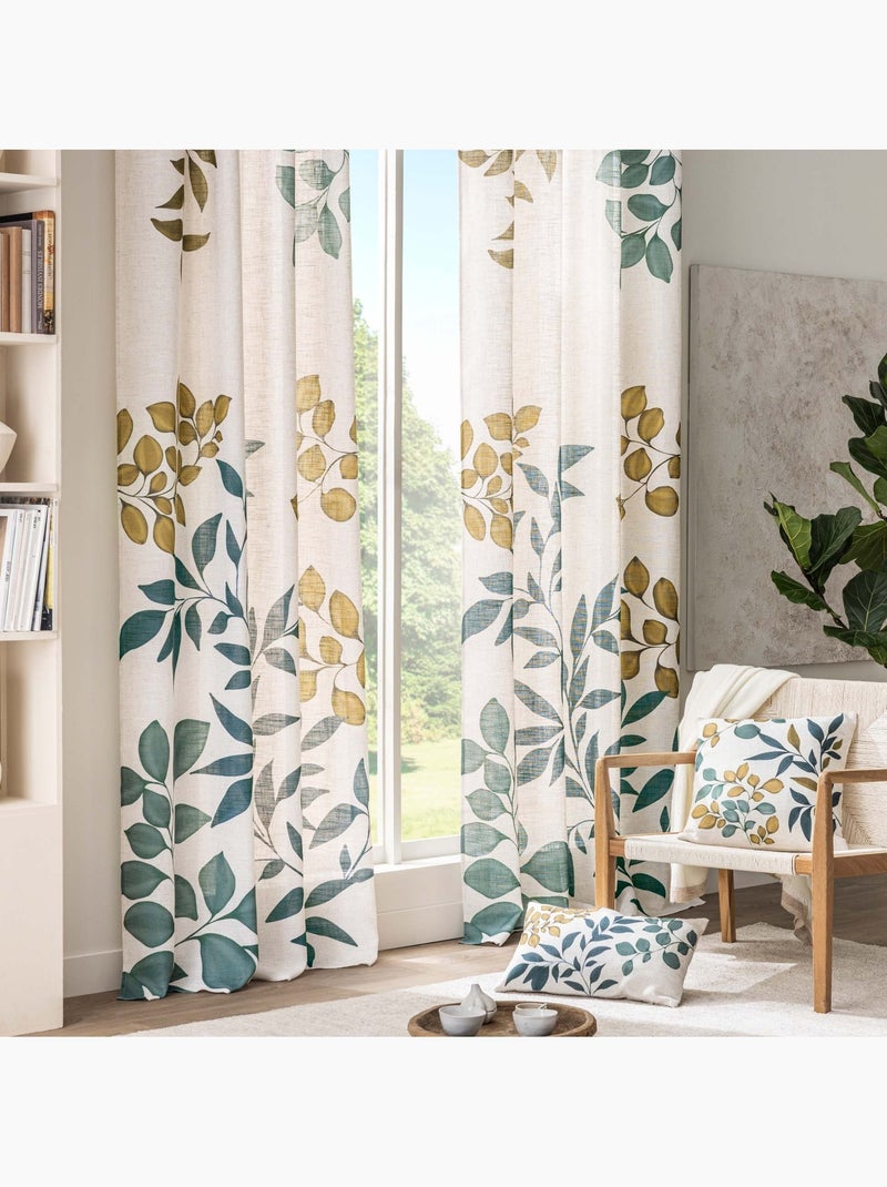 Cuscino Polyline con stampa di foglie Beige conchiglia - Kiabi