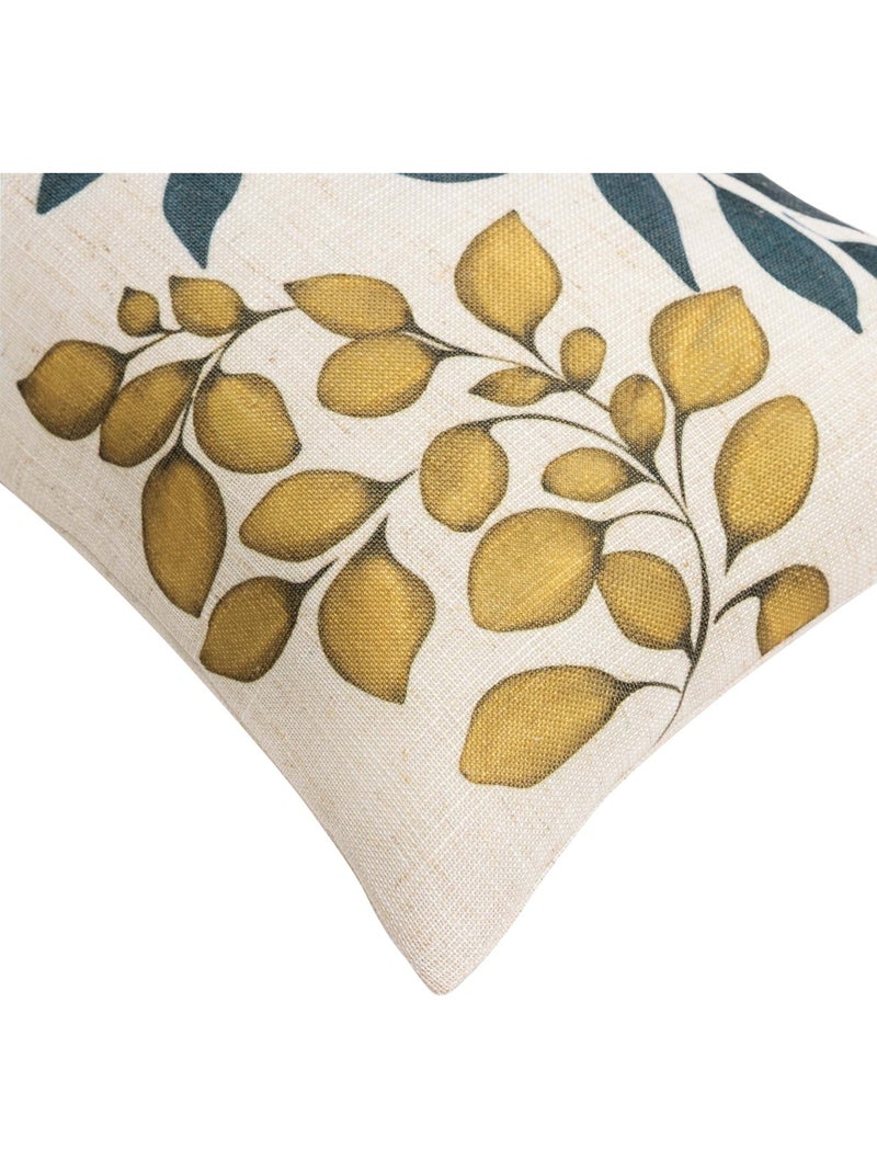 Cuscino Polyline con stampa di foglie Beige conchiglia - Kiabi