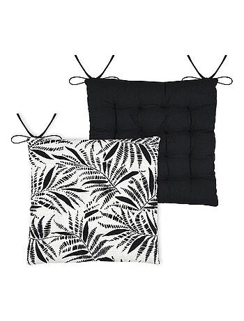 Cuscino quadrato per sedia con motivo di fogliame tropicale in cotone