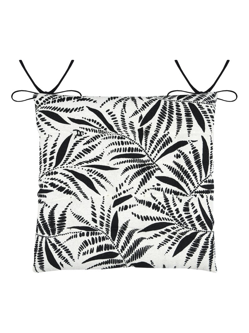 Cuscino quadrato per sedia con motivo di fogliame tropicale in cotone Ecru - Kiabi