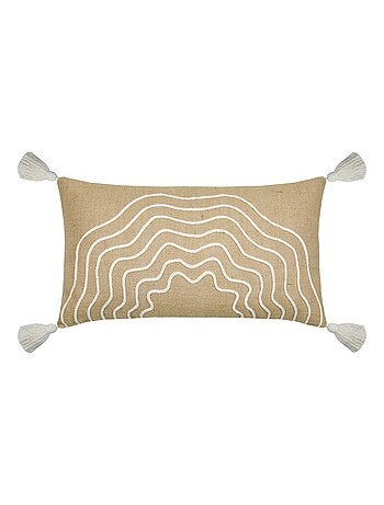 Cuscino rettangolare beige con rilievo