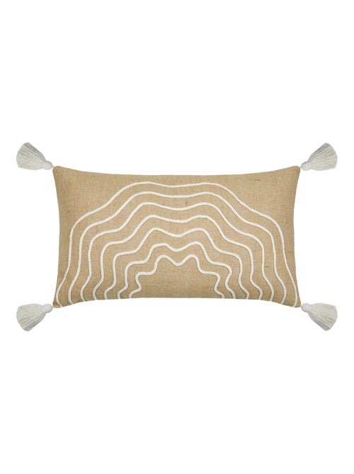 Cuscino rettangolare beige con rilievo - Kiabi