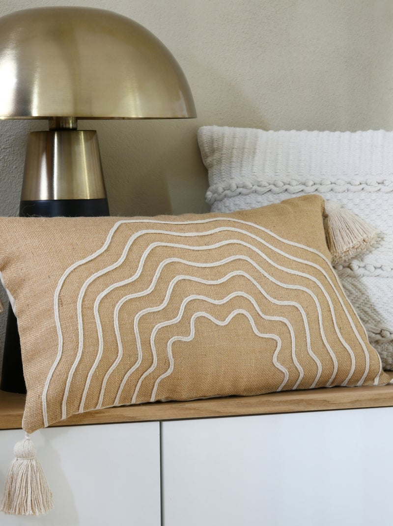 Cuscino rettangolare beige con rilievo Beige - Kiabi