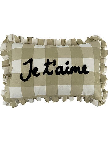 Cuscino rettangolare con assegno "Je t'aime