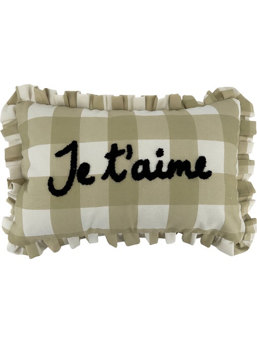 Cuscino rettangolare con assegno "Je t'aime - Kiabi Cuscino rettangolare con assegno "Je t'aime - Kiabi