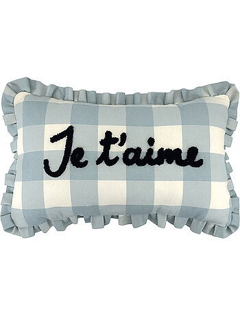 Cuscino rettangolare con assegno "Je t'aime