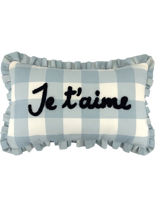 Cuscino rettangolare con assegno "Je t'aime - Kiabi Cuscino rettangolare con assegno "Je t'aime - Kiabi