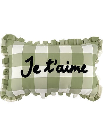 Cuscino rettangolare con assegno "Je t'aime