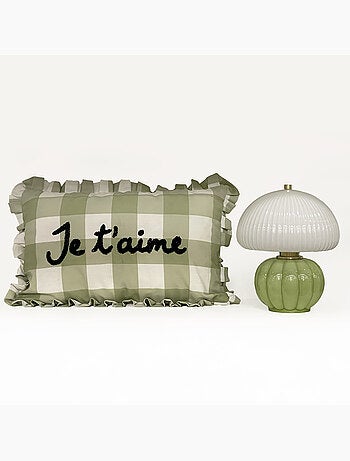 Cuscino rettangolare con assegno "Je t'aime