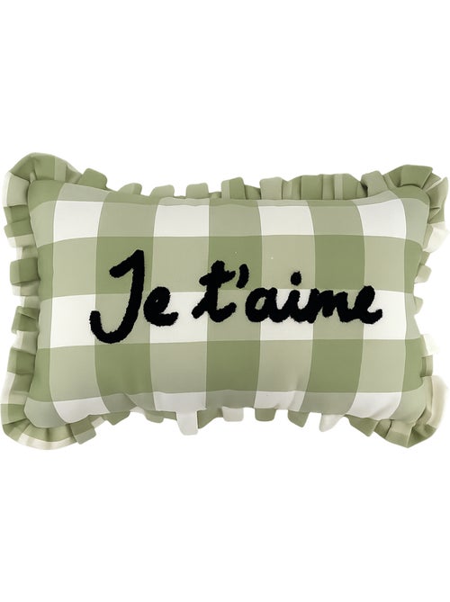 Cuscino rettangolare con assegno "Je t'aime - Kiabi Cuscino rettangolare con assegno "Je t'aime - Kiabi