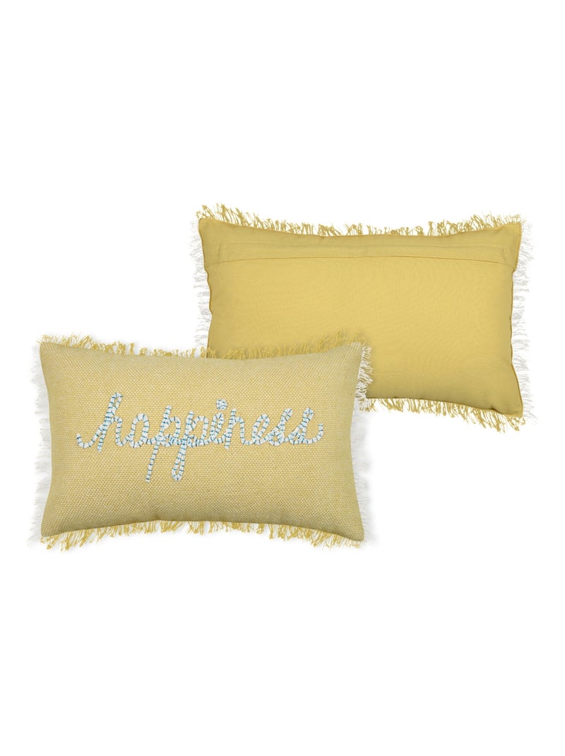 Cuscino rettangolare Happiness Giallo - Kiabi