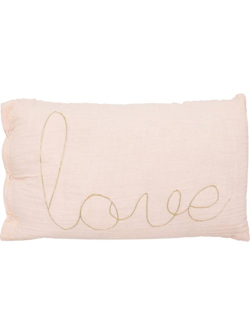 Cuscino rettangolare lili in garza di cotone 50x30cm rosa - Kiabi
