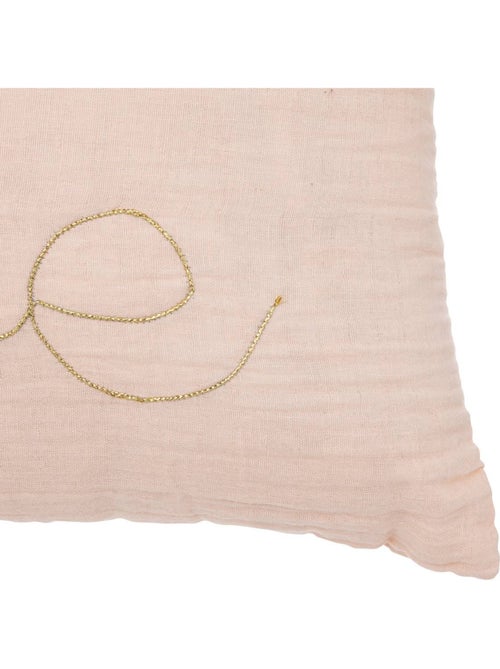 Cuscino rettangolare lili in garza di cotone 50x30cm rosa - Kiabi