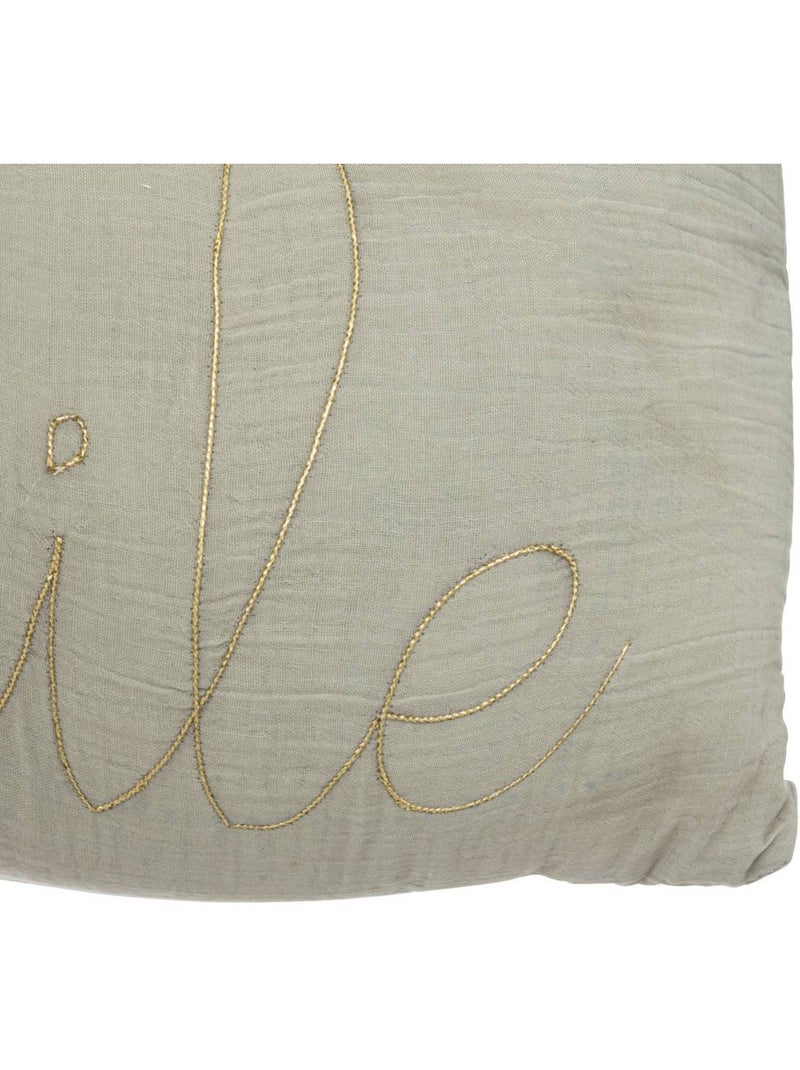 Cuscino rettangolare lili in garza di cotone 50x30cm verde Verde - Kiabi