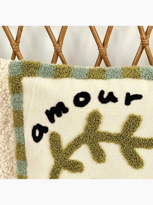 Cuscino ricamato con papavero - Kiabi