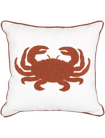 Cuscino ricamato oceania 45x45cm bianco