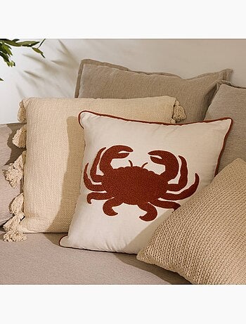 Cuscino ricamato oceania 45x45cm bianco
