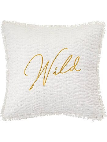 Cuscino ricamato wild bianco 45x45cm