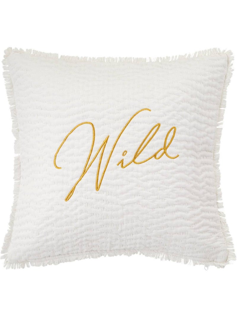 Cuscino ricamato wild bianco 45x45cm Bianco - Kiabi