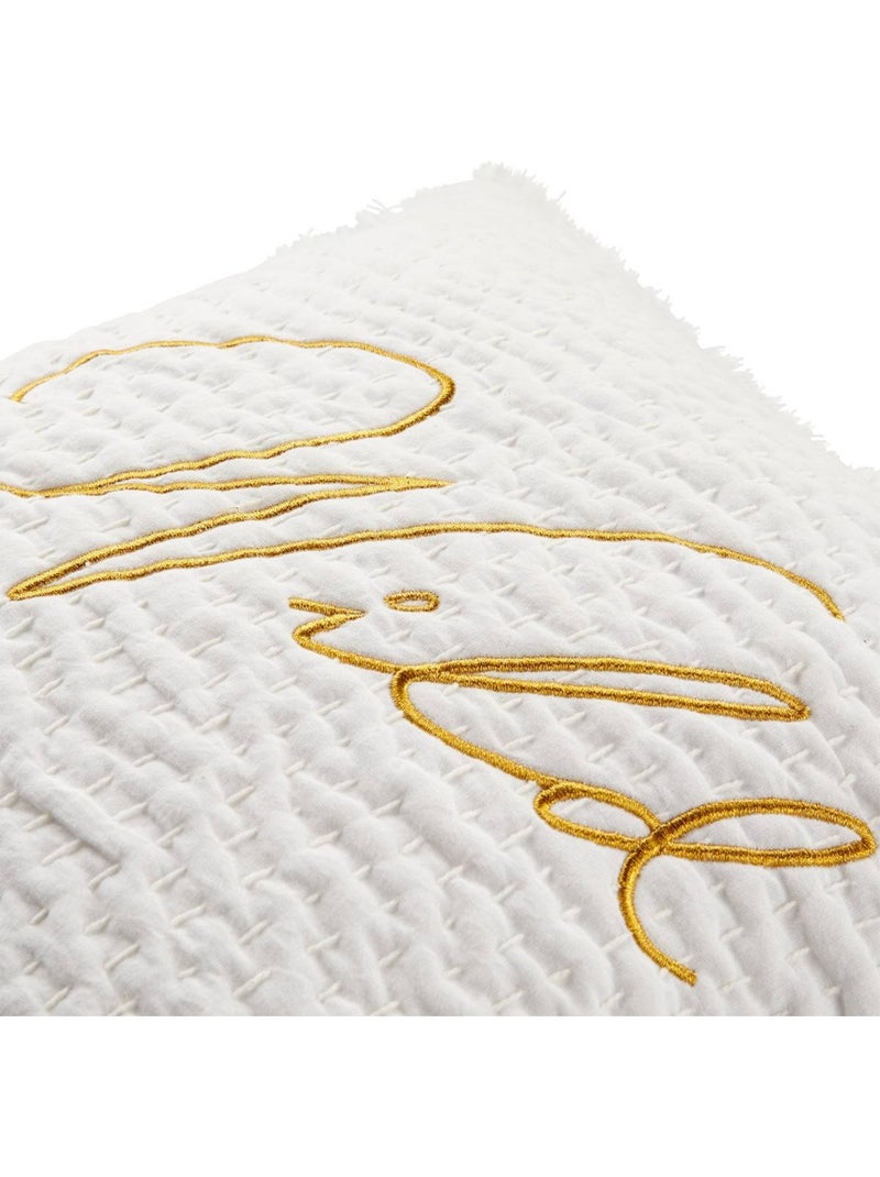Cuscino ricamato wild bianco 45x45cm Bianco - Kiabi