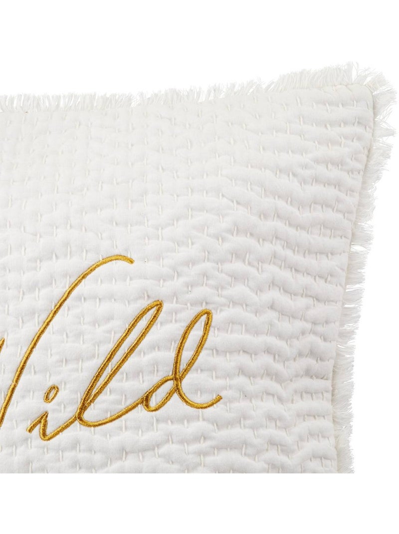 Cuscino ricamato wild bianco 45x45cm Bianco - Kiabi