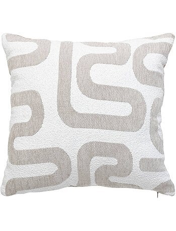 Cuscino safina in lino jacquard beige 40x40 cm