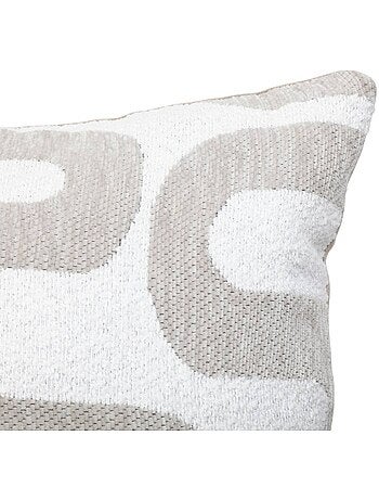 Cuscino safina in lino jacquard beige 40x40 cm