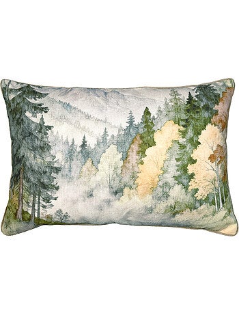 Cuscino sfoderabile motivo acquerello foresta