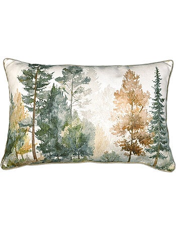 Cuscino sfoderabile motivo acquerello foresta