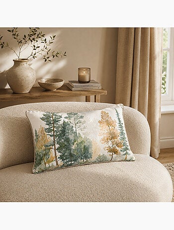 Cuscino sfoderabile motivo acquerello foresta