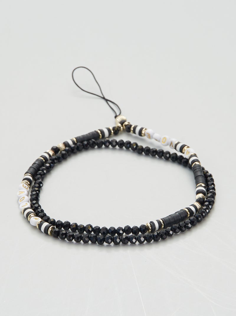Custodia per cellulare con perle nero/bianco - Kiabi