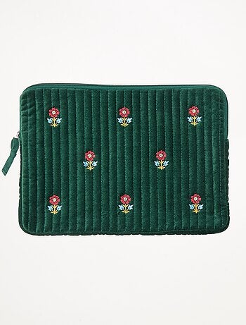 Custodia per computer 'Kiabi x Painvin' in velluto di cotone