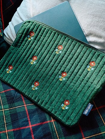 Custodia per computer 'Kiabi x Painvin' in velluto di cotone