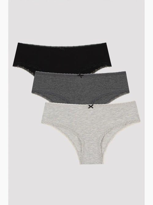 Daily lace cotton confezione da 3 hipster penti - Kiabi Daily lace cotton confezione da 3 hipster penti - Kiabi