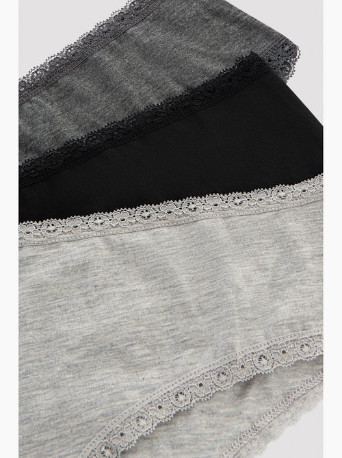 Daily lace cotton confezione da 3 hipster penti - Kiabi Daily lace cotton confezione da 3 hipster penti - Kiabi