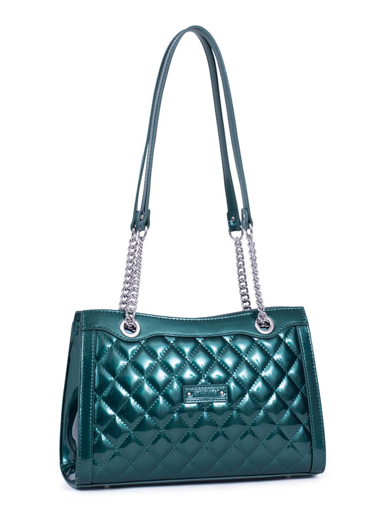 DAISY - Borsa a spalla con 2 manici Verde smeraldo - Kiabi