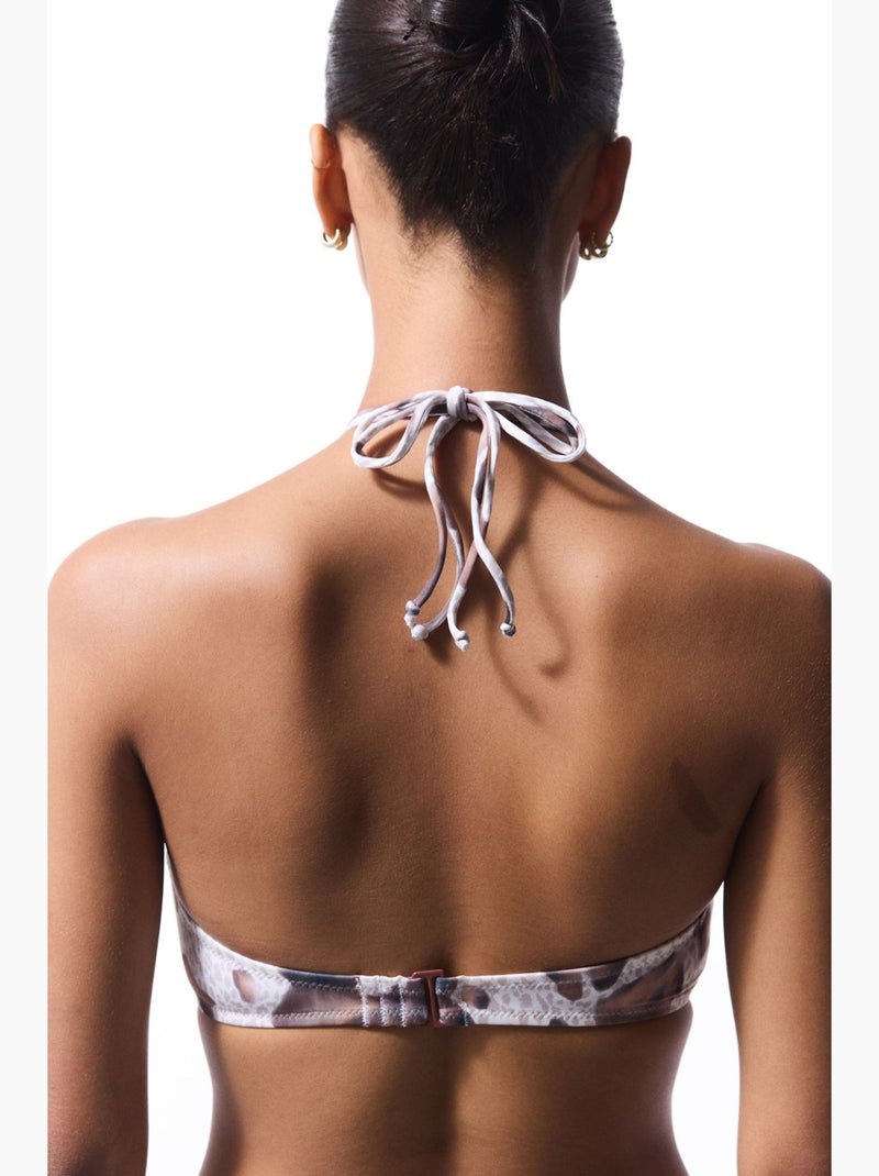 Dakota top bikini bandeau penti Bianco Marrone - Kiabi