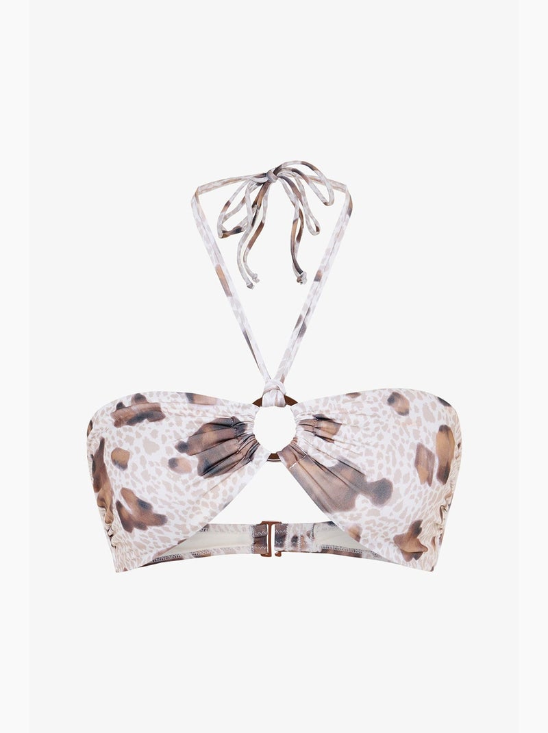 Dakota top bikini bandeau penti Bianco Marrone - Kiabi