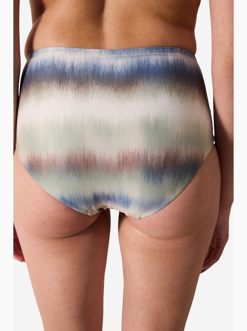 Dalia slip bikini a vita alta con arricciatura penti Blu Bianco - Kiabi
