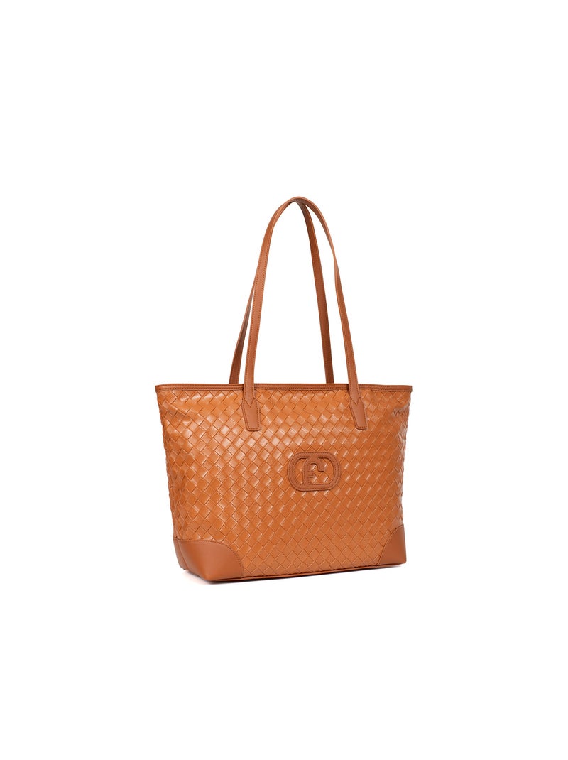 DAPHNÉ - Borsa a spalla tipo cabas Marrone caramello - Kiabi