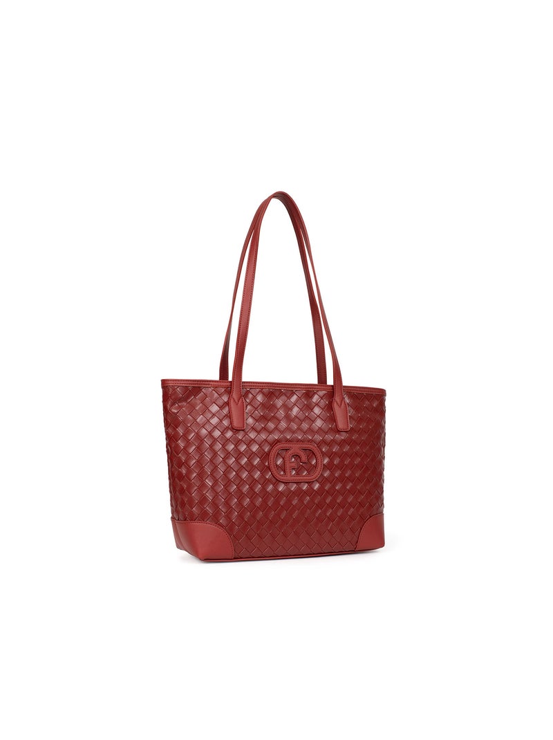 DAPHNÉ - Borsa a spalla tipo cabas Nero Bordeaux - Kiabi