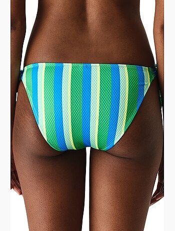 Davina slip bikini a righe testurizzato a vita media penti