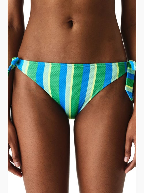 Davina slip bikini a righe testurizzato a vita media penti - Kiabi