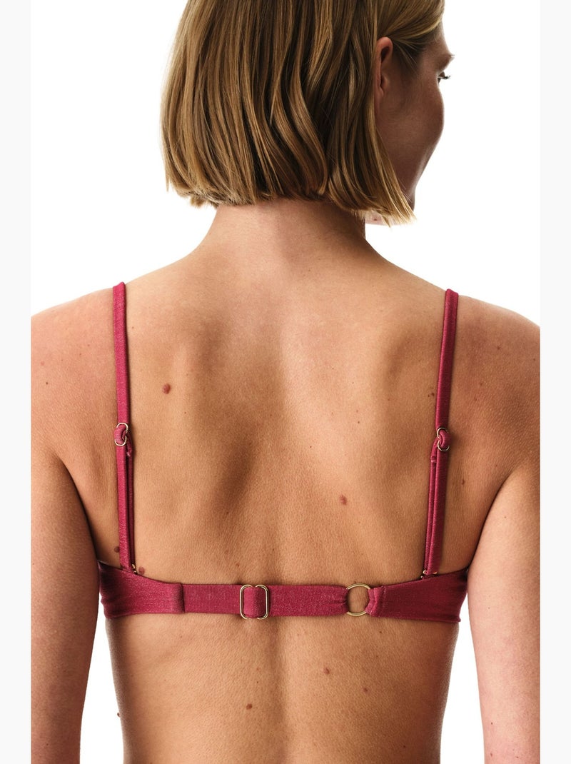 Dayana shell top bikini con glitter penti Magenta - Kiabi
