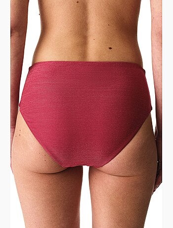 Dayana slip bikini arricciato a vita alta, lucido penti
