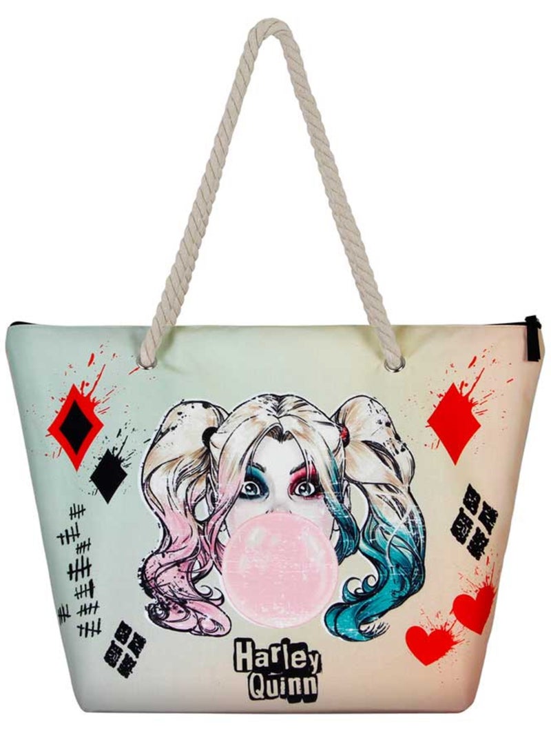 DC Comics Harley Quinn Mad Love Borsa da Spiaggia Soleil, Beige Beige - Kiabi