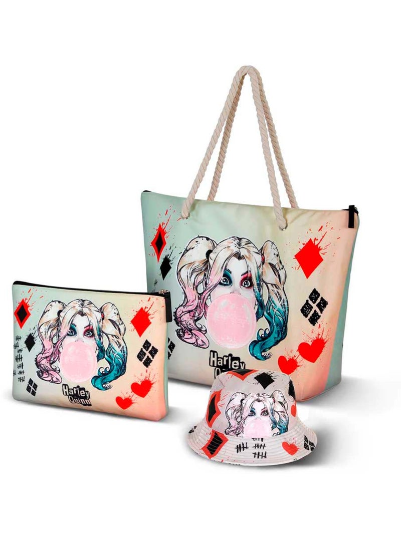 DC Comics Harley Quinn Mad Love Borsa da Spiaggia Soleil, Beige Beige - Kiabi