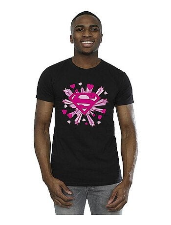 DC Comics Maglietta Superman Stelle e Cuori Uomo