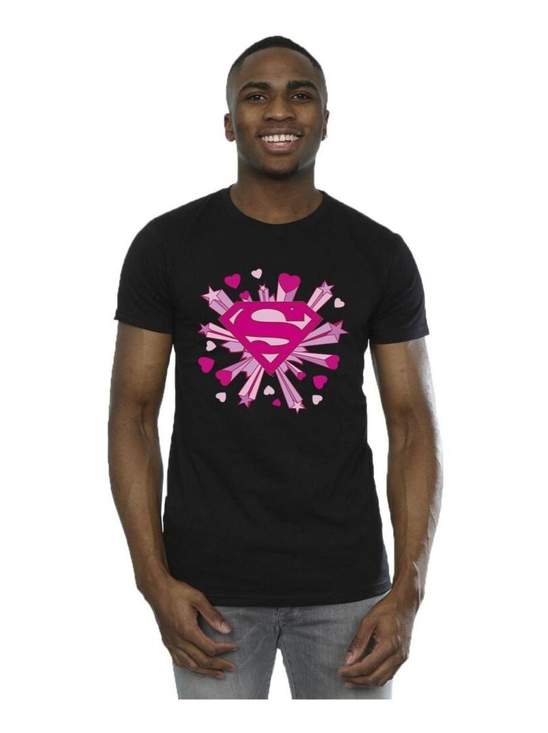 DC Comics Maglietta Superman Stelle e Cuori Uomo Nero - Kiabi