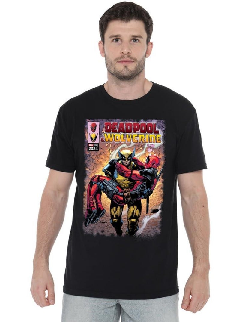 Deadpool & Wolverine Wolverine Saves Deadpool Maglietta Comic Uomo Nero - Kiabi